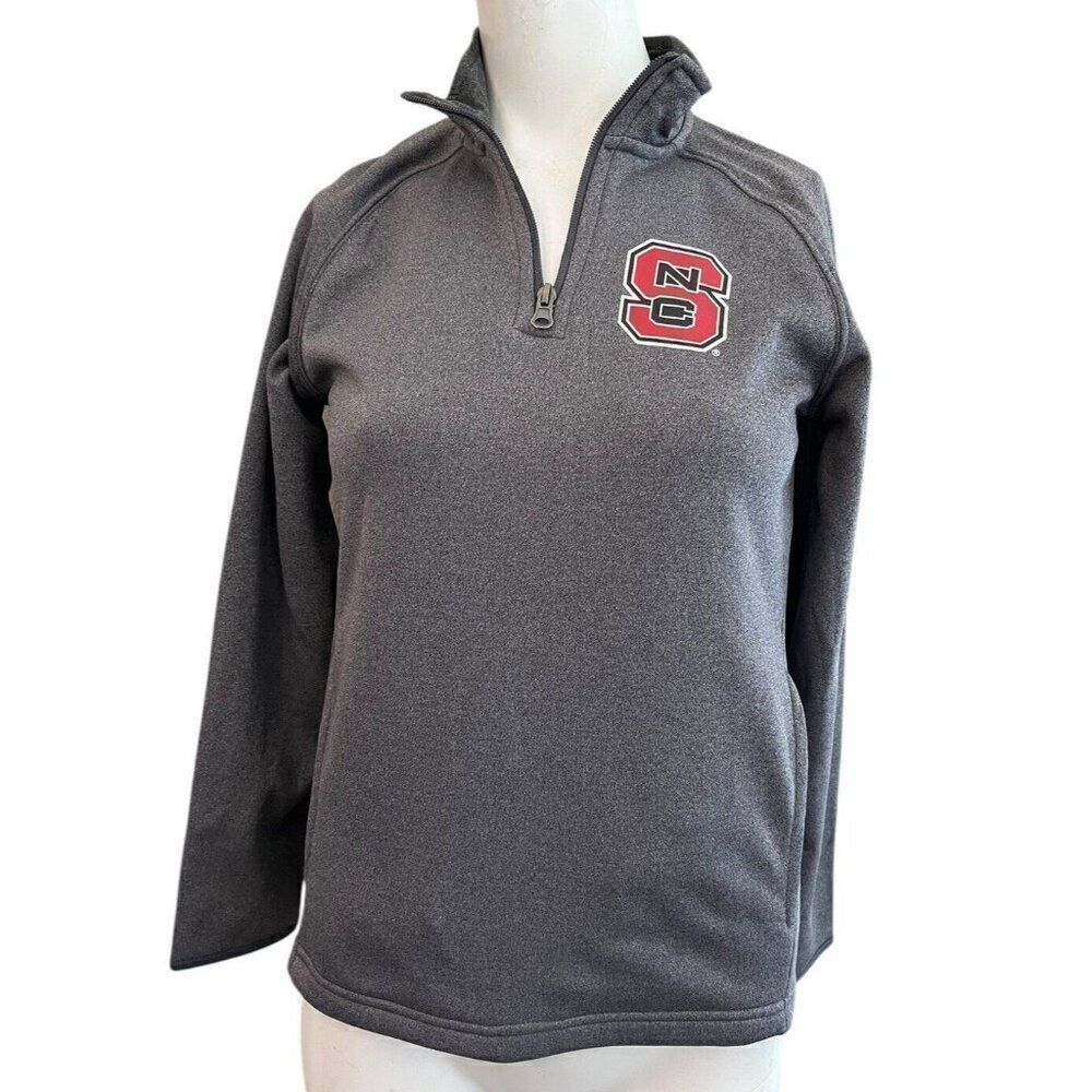 Youth Medium 10/12 NC State Wolfpack Pullover 1/4 Zip Gray Top Ladies Small NWT